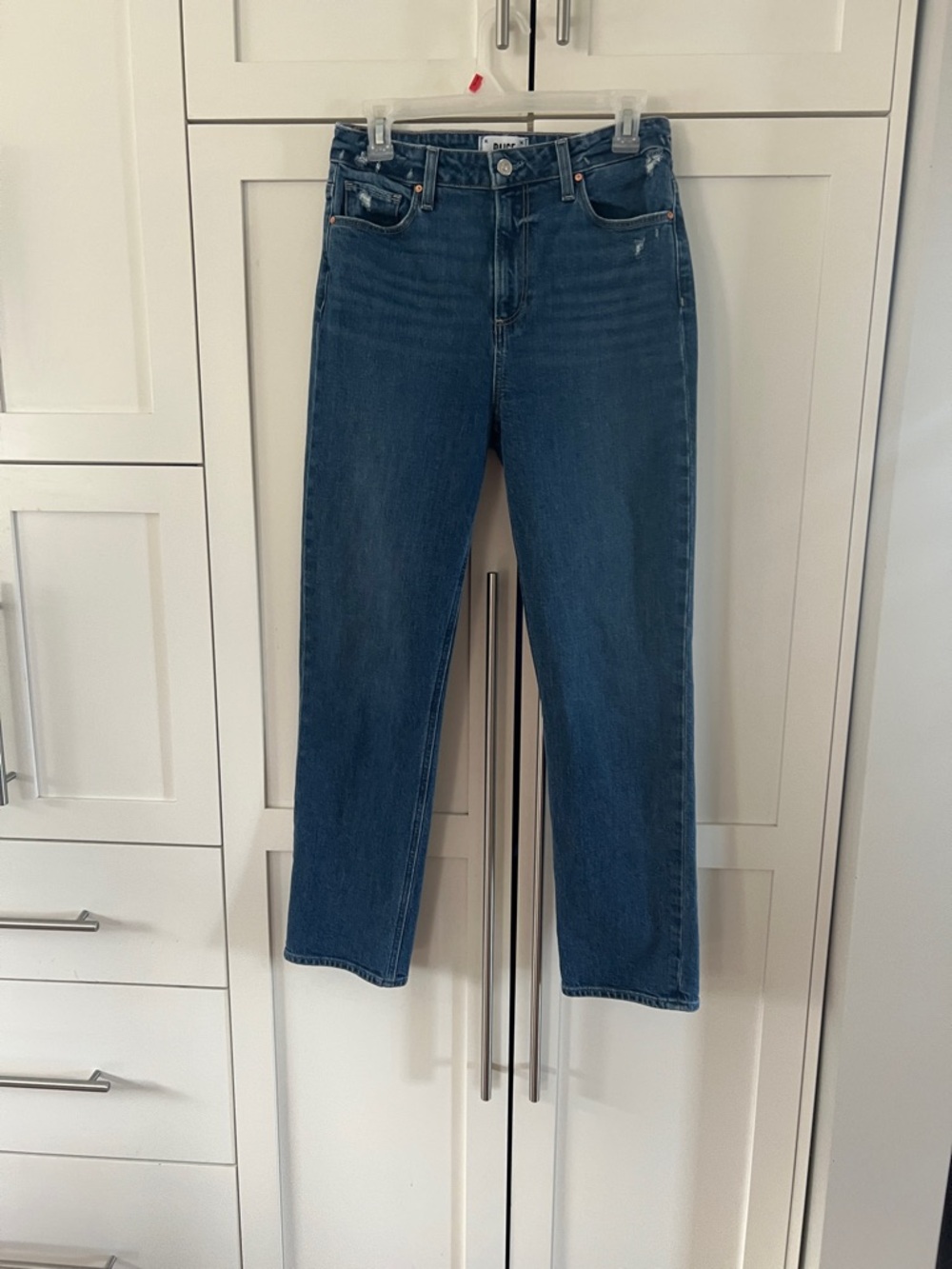 PAIGE Straight-Leg High-Rise Jeans in Deep Indigo